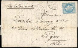 Obl. 29 - LE FULTON. 20c. Lauré Obl. étoile S/lettre Frappée Du CàD De PARIS - BD BEAUMARCHAIS Du 30 Octobre 1870 à Dest - Guerra De 1870