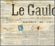 Obl. 37 - LE GIRONDE. 20c. Siège Obl. GC2446 De MONTEBOURG (Manche) Sur Journal LE GAULOIS Entier Du 7 Novembre 1870 Et  - Guerre De 1870