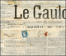 Obl. 37 - LE GIRONDE. 20c. Siège Obl. GC2446 De MONTEBOURG (Manche) Sur Journal LE GAULOIS Entier Du 7 Novembre 1870 Et  - Guerra Del 1870