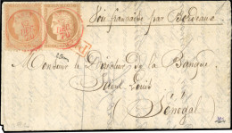 Obl. 36+ 38 - LE DAVY. 10c. + 40c. Siège Obl. Du Cachet Rouge PARIS SC Du 17 Décembre 1870 S/lettre à Destination De SAI - Oorlog 1870