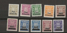 1929 MNH Norway Mi 141-149 (20 Ore Is MH/*) Including Both Shades Of 40 Ore - Ongebruikt