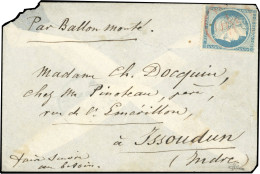 Obl. 37 - LE NEWTON. 20c. Siège Obl. S/lettre Frappée Du Cachet Rouge De PARIS SC Du 1er Janvier 1871 à Destination ISSO - Guerra Del 1870