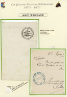 Obl. 5 - Lettre + 2 Documents Avec Cachets Militaires De L'Armée De Bretagne. Bel Ensemble. Photos Du Lot Sur Demande. T - War 1870