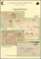 Obl. 7 - Lot De 4 Lettres Avec Griffes De Franchise Militaire Des Armées De Province. Bel Ensemble. Photos Du Lot Sur De - Krieg 1870