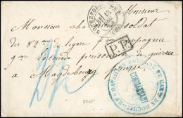 Obl. 13 - Lettre Frappée Du Grand Cachet Bleu BATAILLON MOBILISE DE L'AR * DE ROCHEFORT * LE COMMANDANT, Du CàD De ROCHE - Guerre De 1870