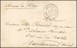 Obl. 26 - Lettre Frappée Du Cachet Rouge PP Et Du CàD ARMEE DU RHIN - BAU AF Du 24 Août 1870 à Destination De NARBONNE - - Oorlog 1870