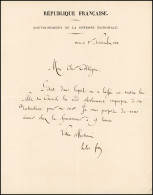(*) Lettre Du Gouvernement De La Défense Nationale Datée Du 1er Novembre 1870 Avec Autographe De JULES FERRY. Rare Duran - War 1870