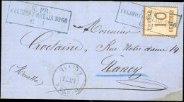 Obl. 5 - 10c. Obl. FELDPOST RELAIS N°66 Du 6 Janvier 1871 S/lettre De GERARDMER à Destination De NANCY - MEURTHE-ET-MOSE - Autres & Non Classés