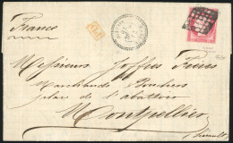 Obl. 57 - TANGER. 80c. Rose Obl. Grille De TANGER S/lettre Frappée Du Cachet Perlé De TANGER - ALGERIE Du 23 Avril 1875  - 1849-1876: Période Classique