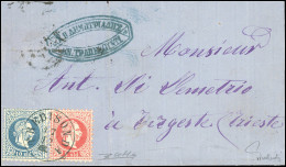 Obl. TREBIZONDE. Timbre Du Levant Autrichien à 5 Et 10 Soldi, Frappés Du CàD TREBISONDA Du 17 Décembre 1874 à Destinatio - 1849-1876: Periodo Clásico