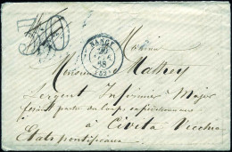 Obl. Corps Expédié 2. Rome 2. Lettre Taxée à 30d. Frappée Du CàD De NANCY Du 20 Février 1868, à Destination De CIVITA VE - 1849-1876: Klassik