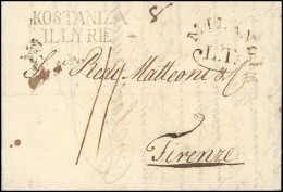 Obl. KOSTANIZA. Lettre Du 27 Juillet 1813 Frappée De La Griffe KOSTANIZA - ILLYRIE à Destination De FLORENCE - ITALIE. A - 1792-1815: Veroverde Departementen