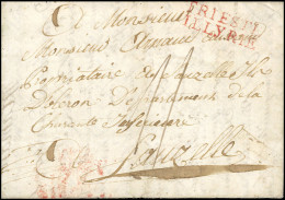 Obl. TRIESTE. Lettre Du 14 Février 1811 Frappée De La Griffe Rouge TRIESTE - ILLYRIE à Destination De SAUZELLE - CHARENT - 1792-1815: Conquered Departments