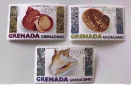 GRENADA GRENADINES 3 V Neuf ** MNH Mi 344 345 346 Coquillages Shell Muschel Concha - Schelpen