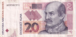 BILLETE DE CROACIA DE 20 KUNA DEL AÑO 2012  (BANKNOTE) - Croacia