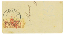 P2953 - HAITI. YVERT NR. 6   20 CT. STAMP, HALF ON BIG FRAGMENT, WITH HAND 10 CT IN RED INK OVERPRINT. - Haití