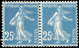 ** 140 - 25c. Semeuse Bleu. Impression Recto/verso. SUP. - Andere & Zonder Classificatie