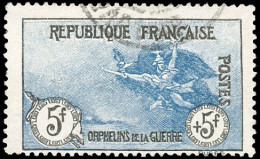 Obl. 155 - 5F. + 5F. Orphelins Noir Et Bleu. Obl. Légère. TB. - Other & Unclassified