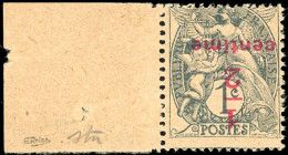 ** 157c - 1/2 S/1c. Type Blanc Gris-noir. Surcharge Renversée. SUP. - Other & Unclassified