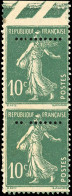 ** 159 - 10c. Semeuse Vert. Paire Verticale Avec Variété De Piquage. Peigne Horizontal Non Venu. TB. - Sonstige & Ohne Zuordnung