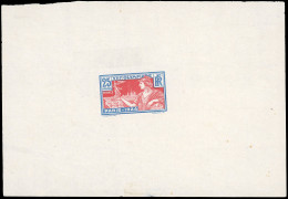 (*) 184 - 25c. Jeux Olympique 1924 De Paris. Epreuve Du Poinçon Original S/grand Feuillet En Bicolore Rouge Et Bleu. SUP - Sonstige & Ohne Zuordnung