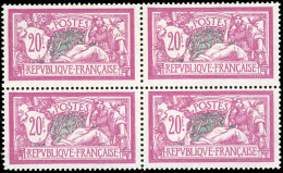 * 208 - 20F. Merson Lilas-rose Et Vert-bleu. Bloc De 4. SUP. - Andere & Zonder Classificatie