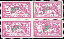 * 208 - 20F. Merson Lilas-rose Et Vert-bleu. Bloc De 4. SUP. - Altri & Non Classificati