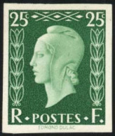 * 701H - 25c. Marianne De Dulac Vert. Non émis. ND. Chiffre ''25'' En Haut Du Timbre. Cote Maury. SUP. RR. - Altri & Non Classificati