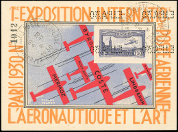 Obl. 6c - 1F.50 Outremer, Double Perforation EIPA30 Renversée, Obl. S/carte Postale Numérotée De L'exposition Avec Bordu - Altri & Non Classificati