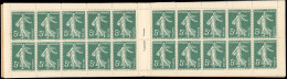 ** 137-C2 - Couverture Surchargée Prix Réduit : 2 Francs. 5c. Vert. Type Semeuse Camée. 40 Timbres. SUP. - Autres & Non Classés