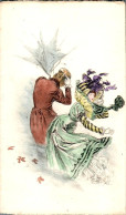 Carte 1900 Style Sager Comme Peinte à La Main : Femme élégante - Frauen