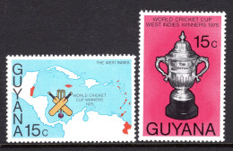 Guyana 1976 West Indian Victory In Cricket World Cup Set MNH (SG 659-660) - Guyana (1966-...)