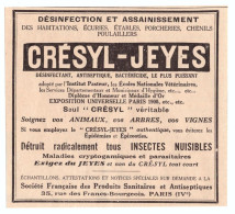 1932 - Publicité - Crésyl-jeyes- Insectes Nuisibles - 35 Rue Des Franc-Bourgeois (Paris 4éme) - Reclame