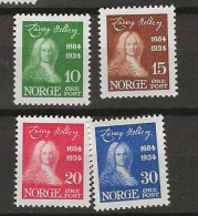 1934 MNH Norway Mi 168-71 Postfris** . - Unused Stamps