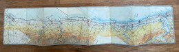 VIEILLE CARTE TOILEE SANS ECHELLE - MAROC - LA COTE DE CASABLANCA A RABAT - Mapas Geográficas