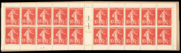 ** 138-C3 - 10c. Rouge. Type Semeuse Camée. 20 Timbres Dont 1 Timbre Type 1a En Case 13. SUP. - Autres & Non Classés