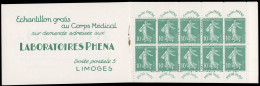 ** 188-C2 - PHENA. 10c. Vert. Type Semeuse Camée. 10 Timbres. SUP. - Autres & Non Classés