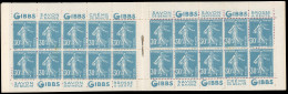 ** 192-C2 - 30c. Bleu. Type Semeuse Camée. 20 Timbres. SUP. - Autres & Non Classés