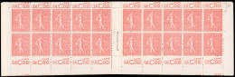 ** 199-C2 - 50c. Rouge. Type Semeuse Lignée. 20 Timbres. SUP. - Andere & Zonder Classificatie