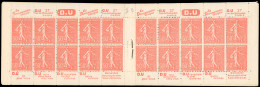 ** 199-C25 - 50c. Rouge. Type Semeuse Lignée. 20 Timbres. SUP. - Sonstige & Ohne Zuordnung