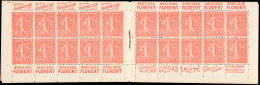 ** 199-C47 - 50c. Rouge. Type Semeuse Lignée. 20 Timbres. SUP. - Andere & Zonder Classificatie