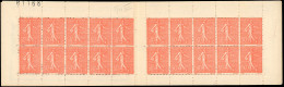 ** 199-C49 - 50c. Rouge. Type Semeuse Lignée. 20 Timbres. SUP. - Sonstige & Ohne Zuordnung