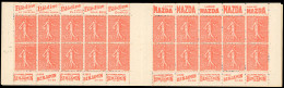 ** 199-C51 - 50c. Rouge. Type Semeuse Lignée. 20 Timbres. SUP. - Otros & Sin Clasificación