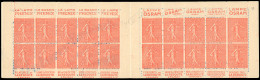 ** 199-C57 - 50c. Rouge. Type Semeuse Lignée. 20 Timbres. SUP. - Autres & Non Classés