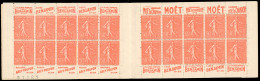 ** 199-C67 - 50c. Rouge. Type Semeuse Lignée. 20 Timbres. SUP. - Other & Unclassified