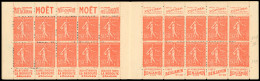 ** 199-C72 - 50c. Rouge. Type Semeuse Lignée. 20 Timbres. SUP. - Andere & Zonder Classificatie