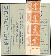 ** 235-CP1 - LE PHILOPODE. 25c. Brun-jaune. Type Semeuse. 4 Timbres. SUP. - Sonstige & Ohne Zuordnung