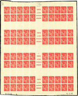 ** 433-C1 - 1F. Rouge. Type Iris. Feuille De 80 Timbres Pour La Confection De 4 Carnets Non émis. SUP. - Other & Unclassified