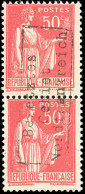 * 6 - 50c. Rose-rouge. Paire Verticale. Surcharge COUDEKERQUE. SUP. - Guerre (timbres De)