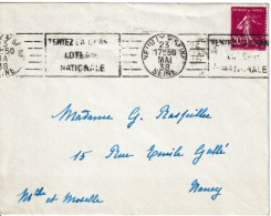 FRANCE - 190 SUR LETTRE SEMEUSE 20C SURENCRAGE NUANCE TRES FONCEE OBL MECA MACHINE KRAG NEUILLY / SEINE - Covers & Documents